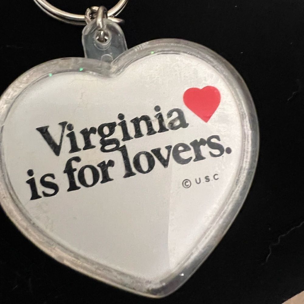 Two vintage state keychains. California and Virginia.